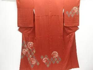 絞り菱に花丸文様刺繍訪問着